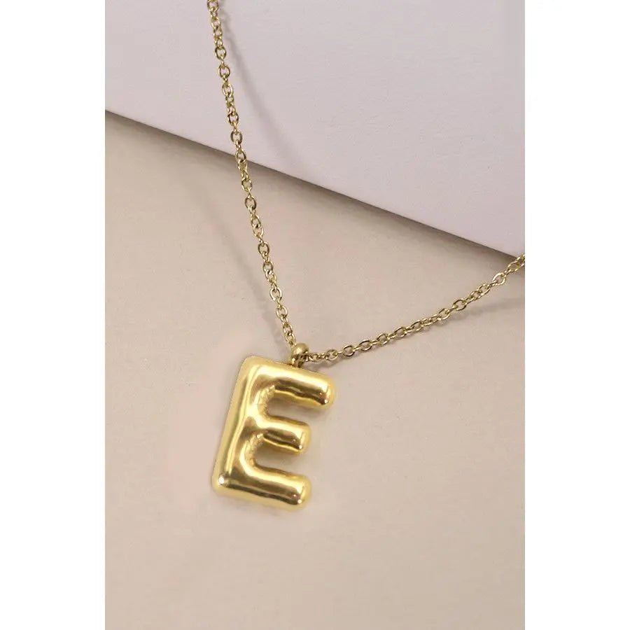 18k Stainless Steel Tarnish Free Initial Necklace - LECCE