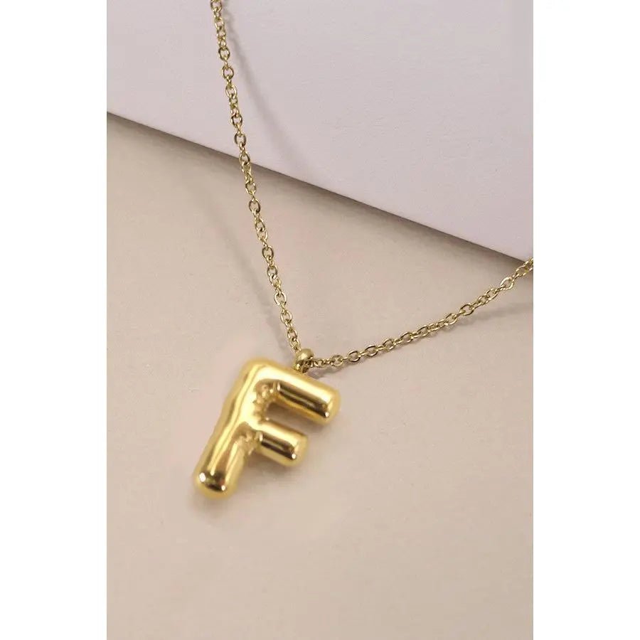 18k Stainless Steel Tarnish Free Initial Necklace - LECCE