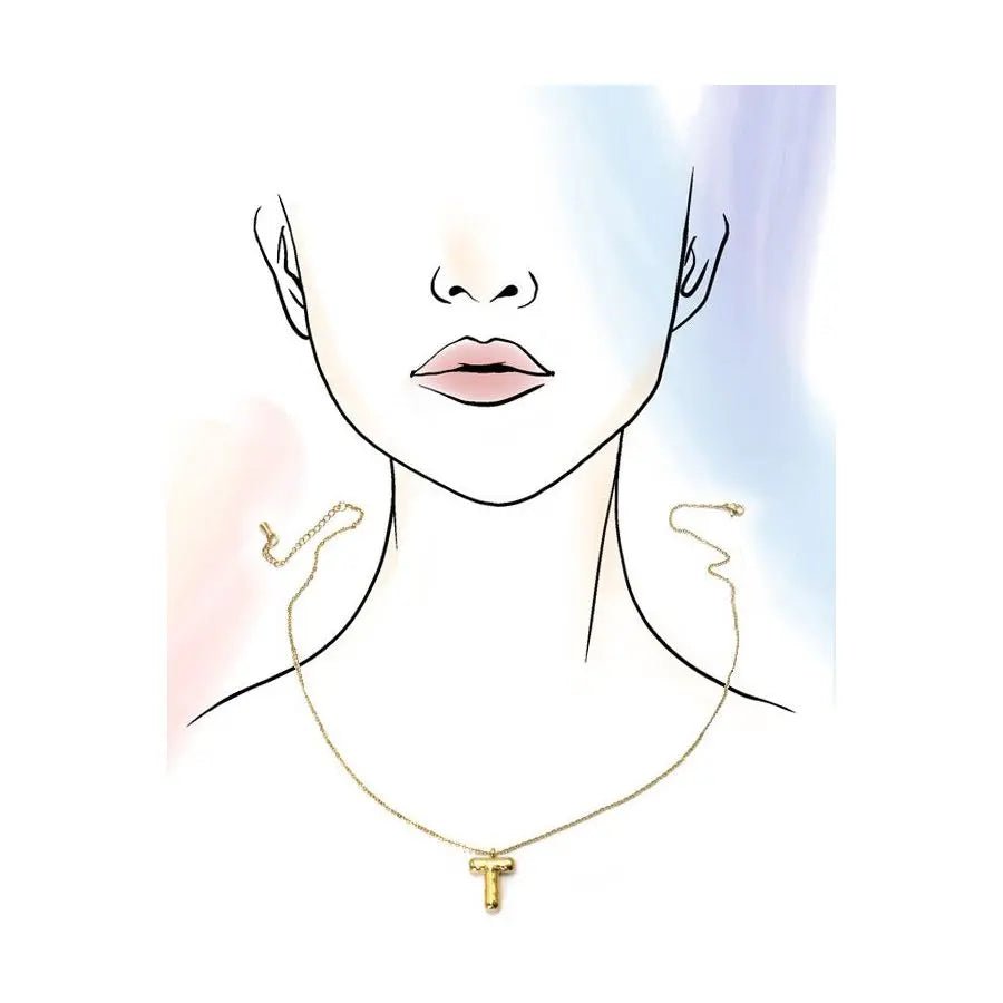 18k Stainless Steel Tarnish Free Initial Necklace - LECCE