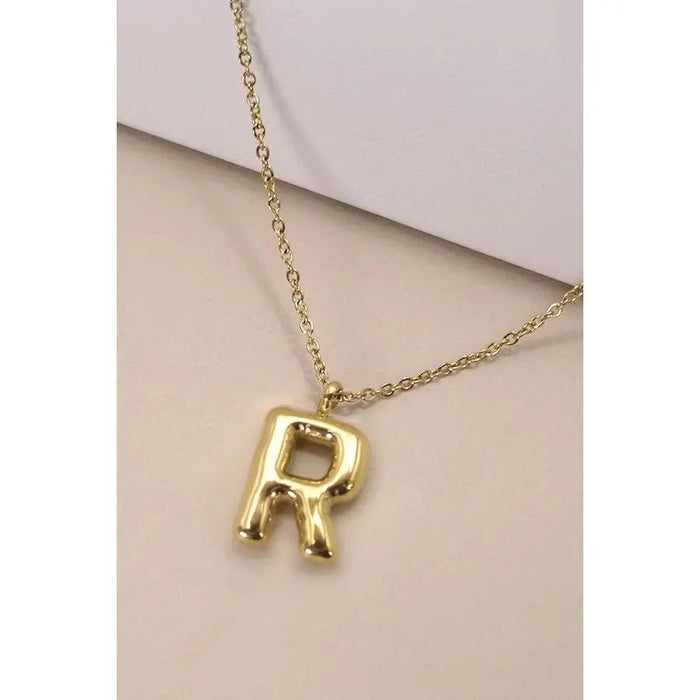 18k Stainless Steel Tarnish Free Initial Necklace - LECCE
