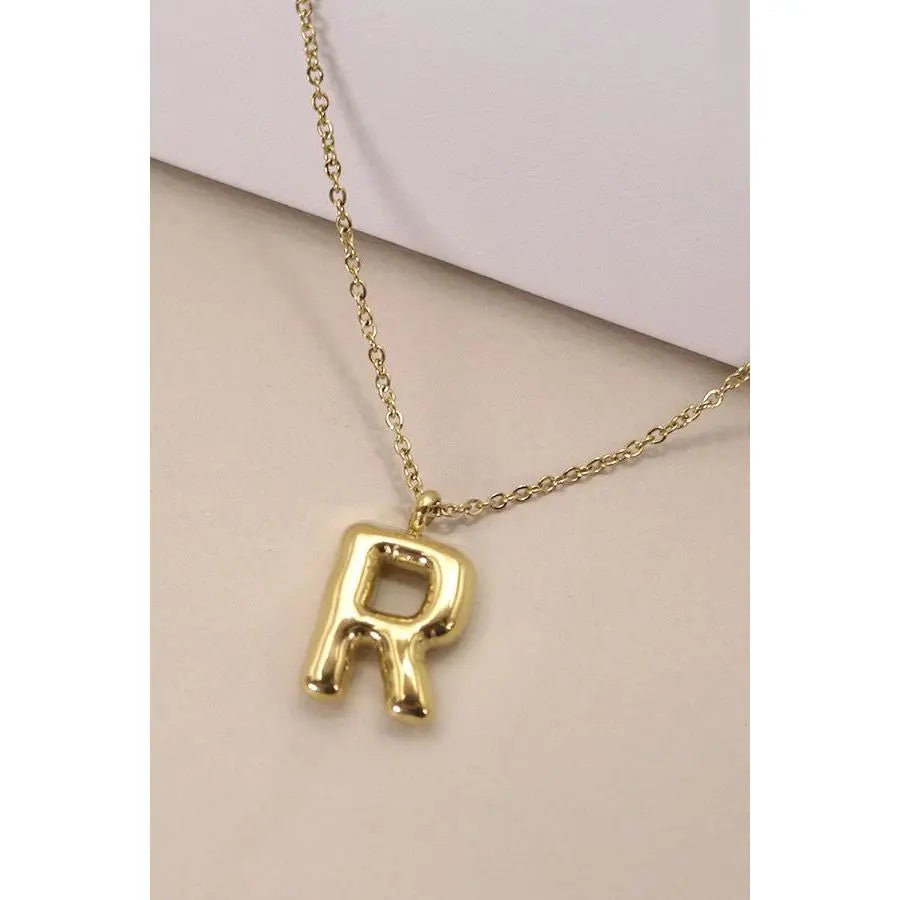 18k Stainless Steel Tarnish Free Initial Necklace - LECCE