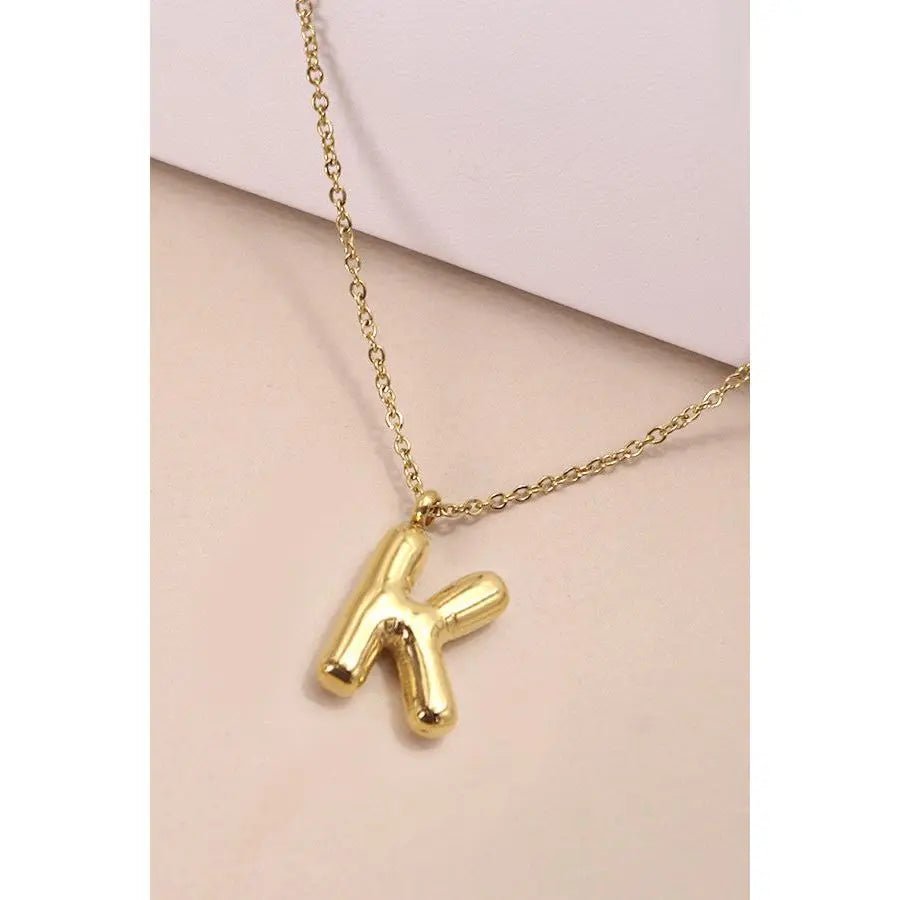 18k Stainless Steel Tarnish Free Initial Necklace - LECCE