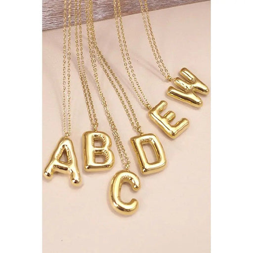 18k Stainless Steel Tarnish Free Initial Necklace - LECCE