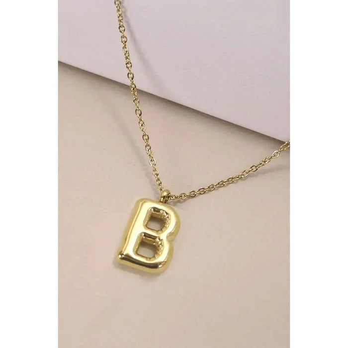 18k Stainless Steel Tarnish Free Initial Necklace - LECCE