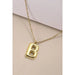 18k Stainless Steel Tarnish Free Initial Necklace - LECCE
