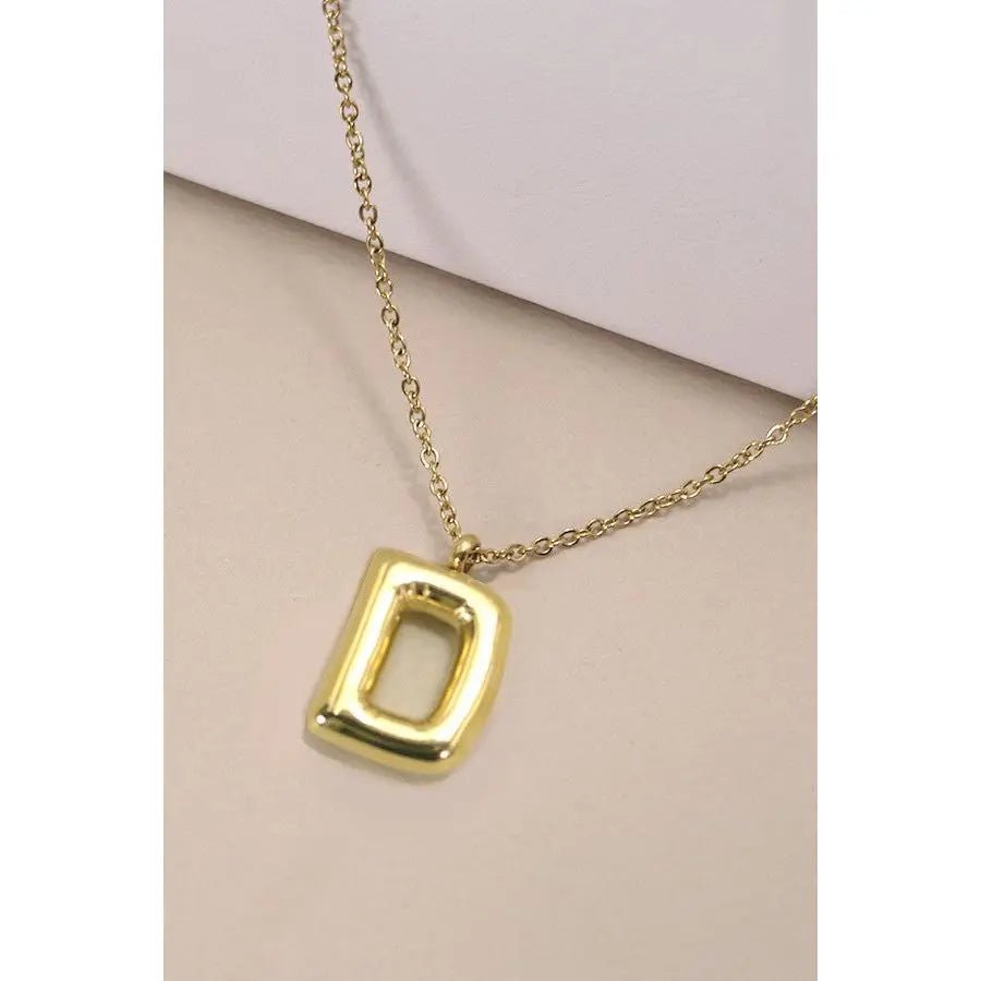 18k Stainless Steel Tarnish Free Initial Necklace - LECCE