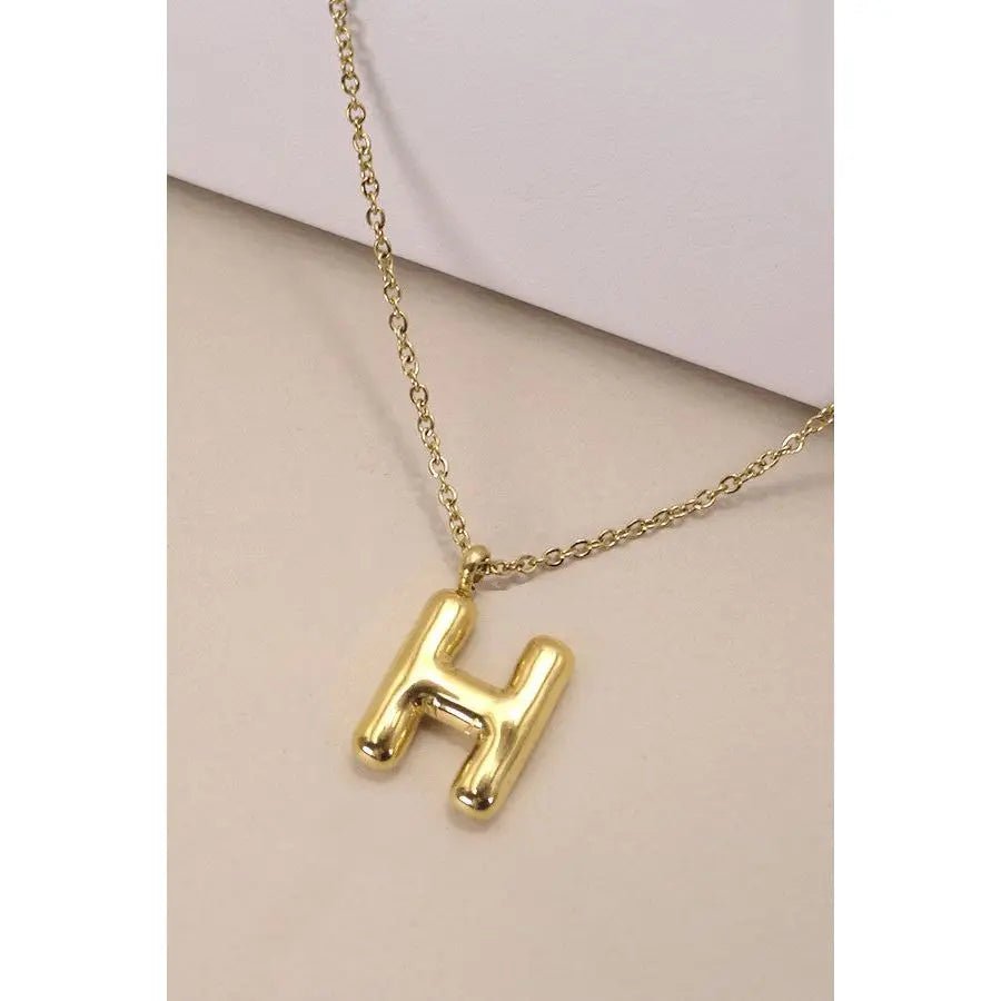 18k Stainless Steel Tarnish Free Initial Necklace - LECCE