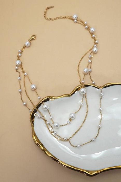 18k Stainless Steel Tarnish Free Layered Necklace - LECCE