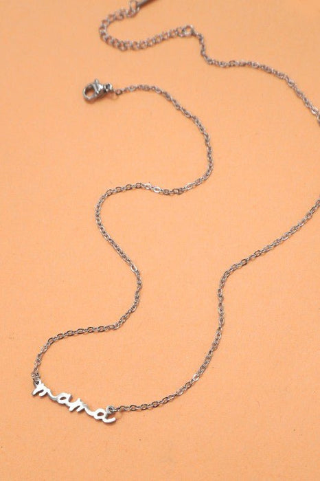 18k Stainless Steel Tarnish Free Mama Necklace - LECCE