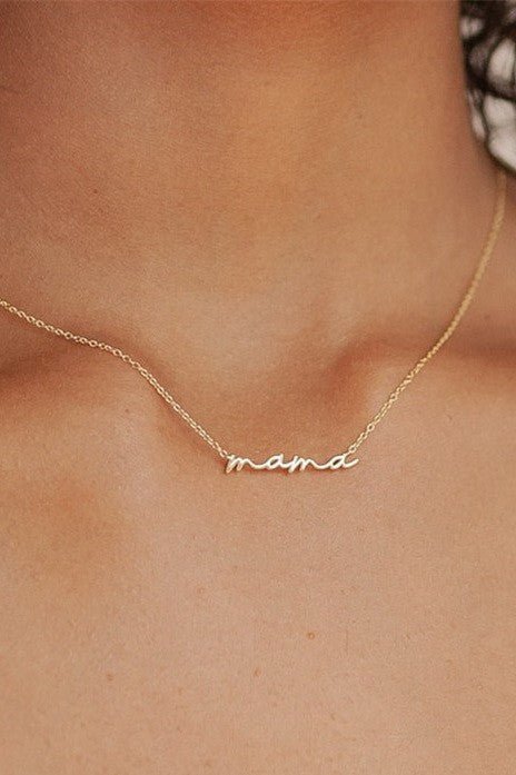 18k Stainless Steel Tarnish Free Mama Necklace - LECCE