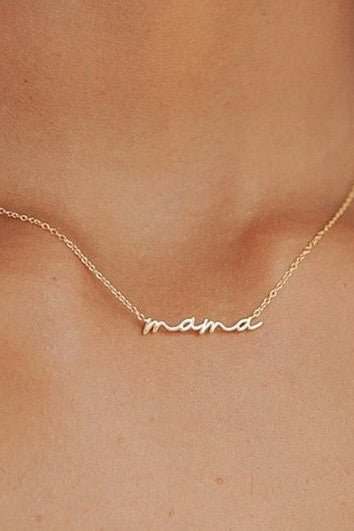 18k Stainless Steel Tarnish Free Mama Necklace - LECCE