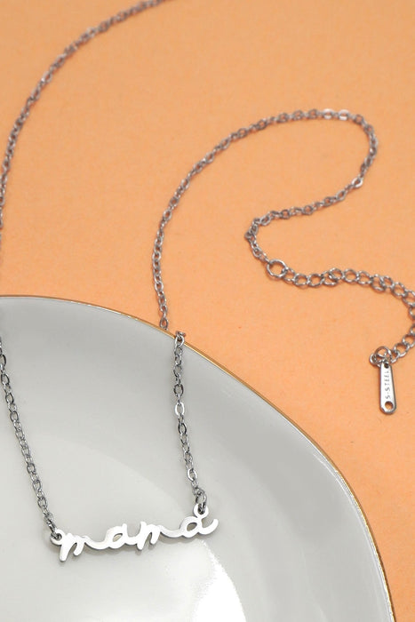 18k Stainless Steel Tarnish Free Mama Necklace - LECCE