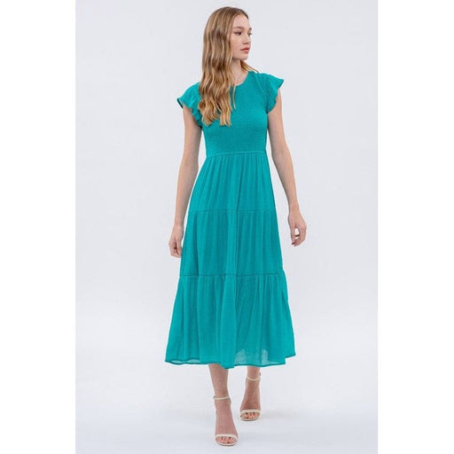 Smocked Tiered Midi Dress