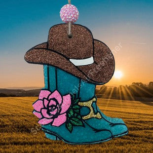 Cowboy Boot/hat Car Freshie