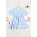 Kids Solid V-neck Short Sleeve Tiered Dress