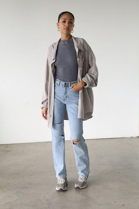 Distressed Straight Leg Denim Jeans DOGMA