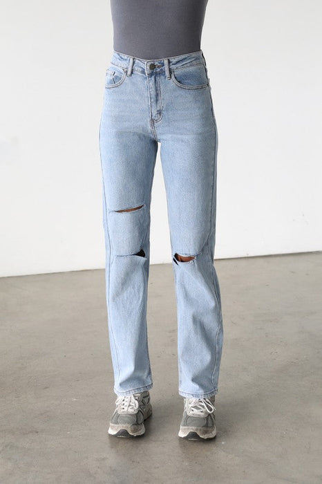 Distressed Straight Leg Denim Jeans DOGMA