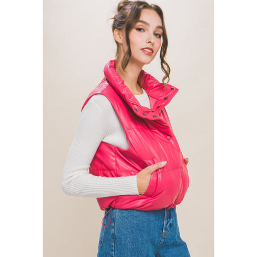 PU Faux Leather Padded Vest