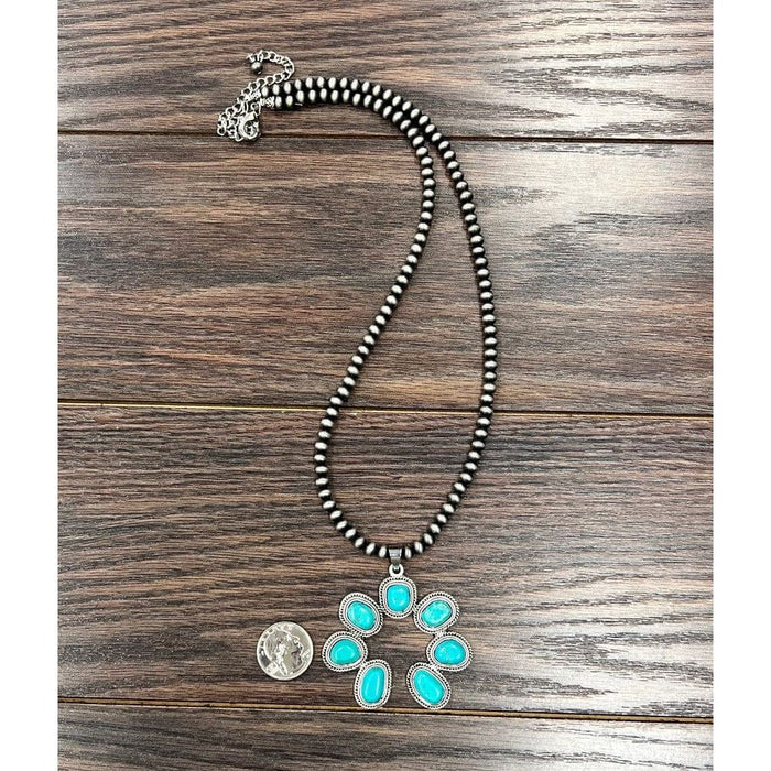 Squash Blossom Turquoise Necklace