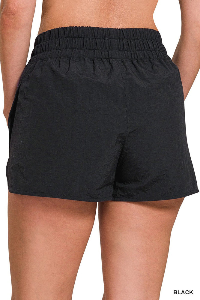 Windbreaker Smocked Waistband Running Shorts ZENANA