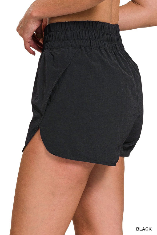 Windbreaker Smocked Waistband Running Shorts ZENANA