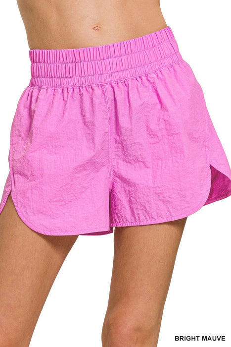 Windbreaker Smocked Waistband Running Shorts ZENANA