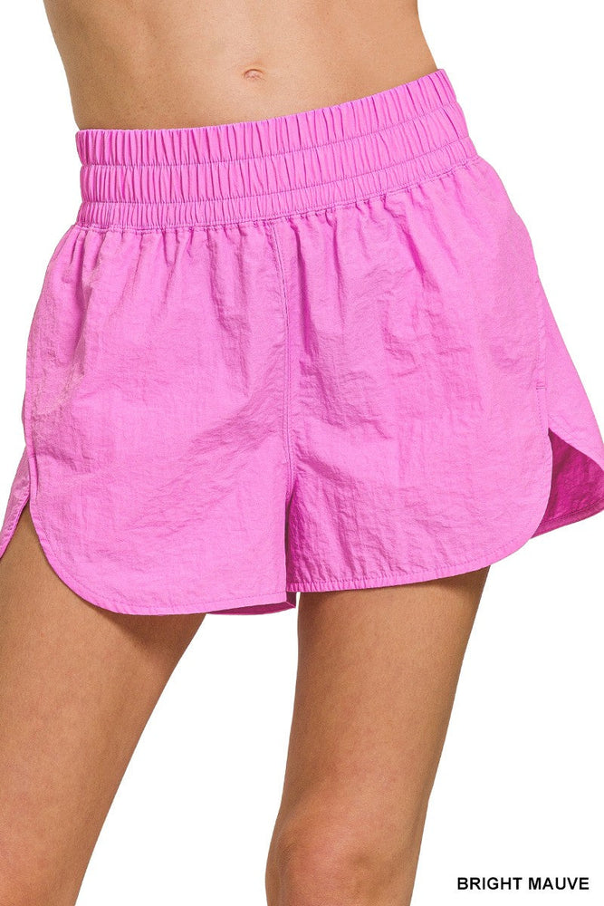 Windbreaker Smocked Waistband Running Shorts ZENANA