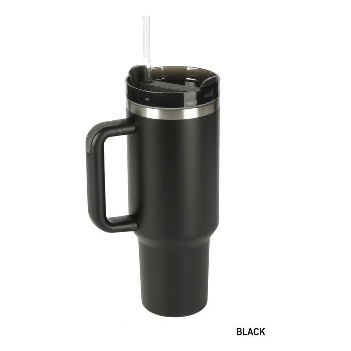 40oz Stainless Steel Tumbler With 2 Straws