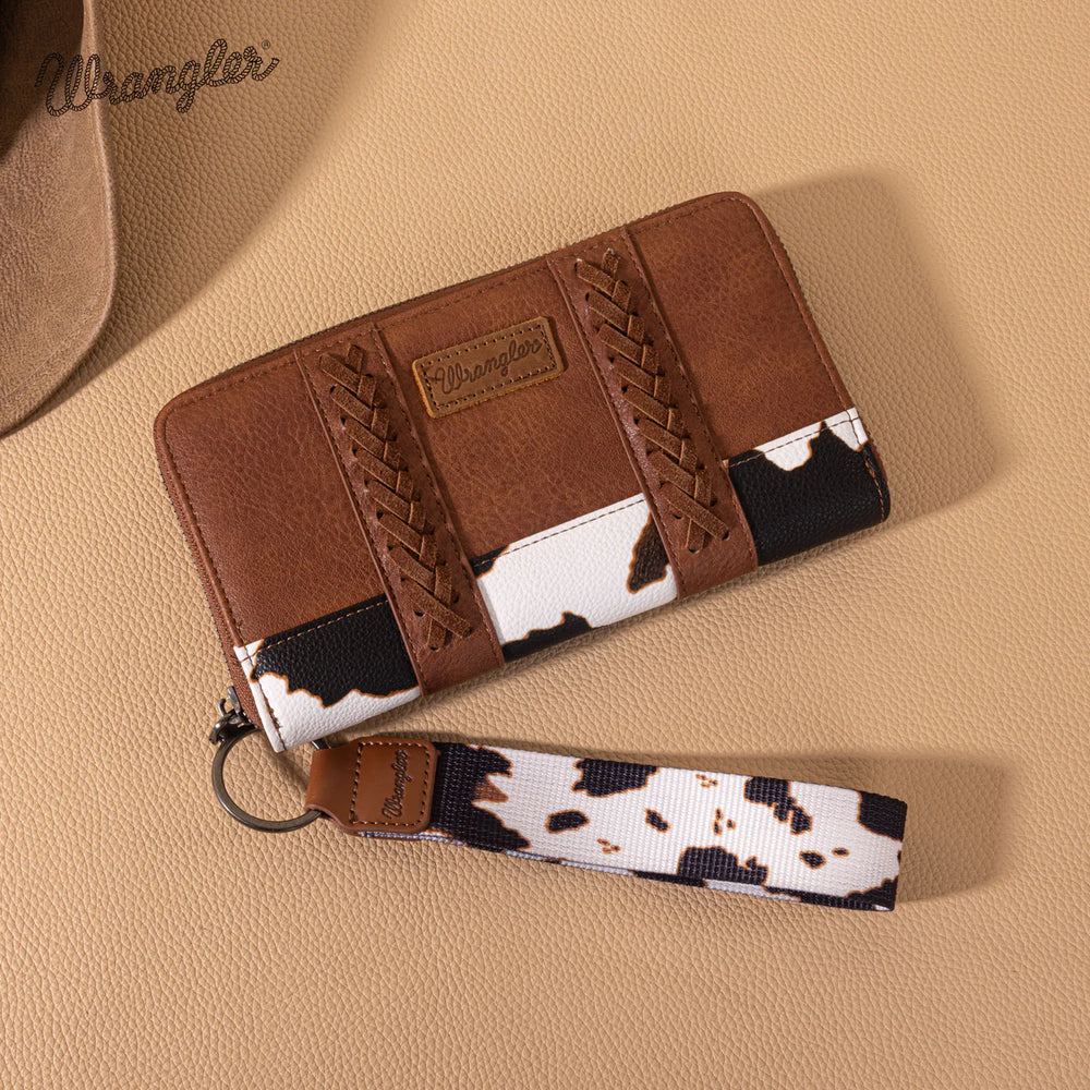 Wrangler Cow Print Wallet - Brown