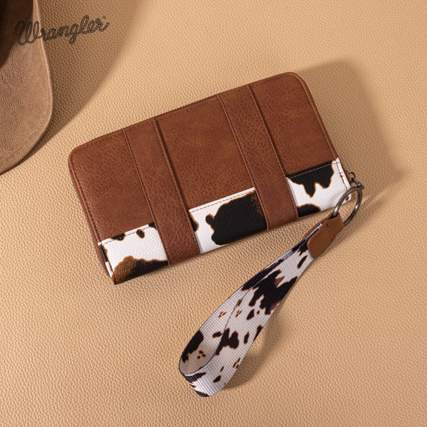 Wrangler Cow Print Wallet - Brown