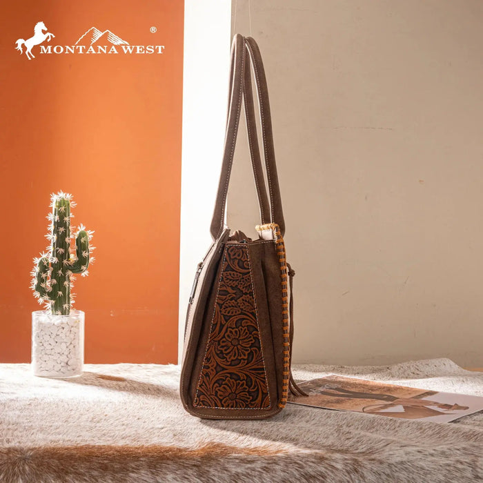Montana West Tooled Tote Montana West