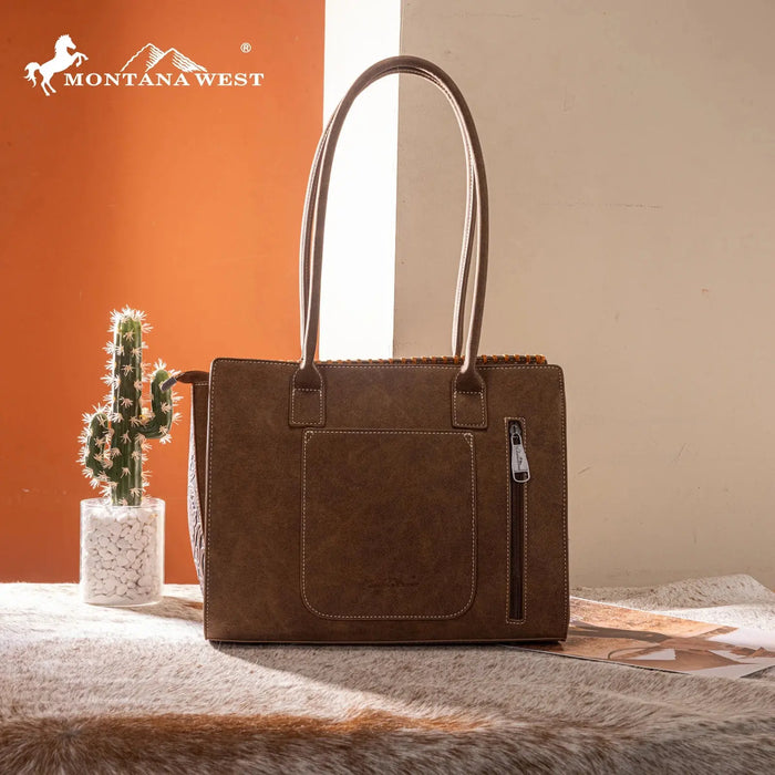 Montana West Tooled Tote Montana West