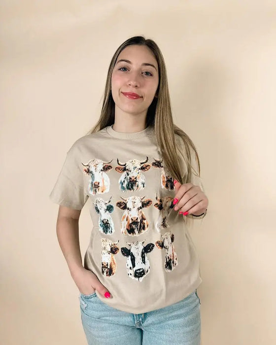 Cattle Collage Tee T-Art Fashion