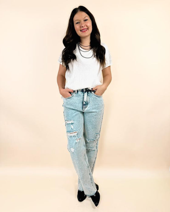 Dogma High Rise Straight Leg Denim Jeans