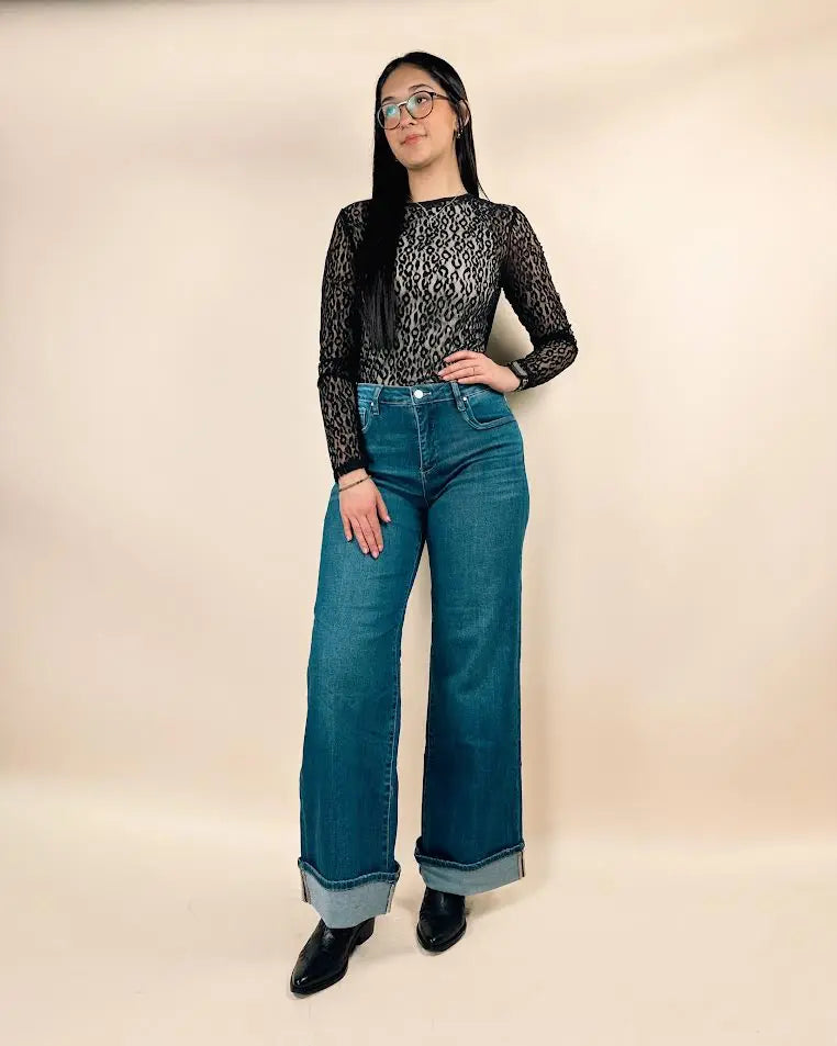 Leopard Mesh Long Sleeve Dear lover