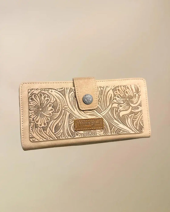 Wrangler Western Floral Tooled Wallet Montana West
