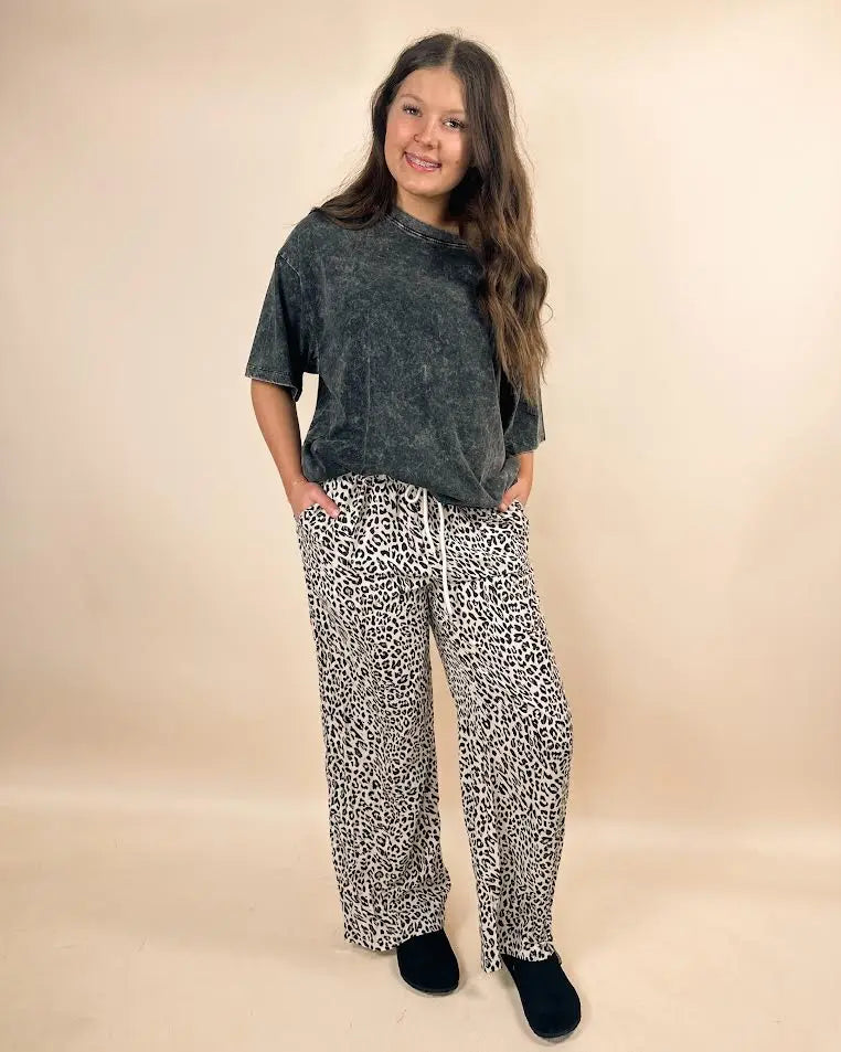 Leopard Drawstring Loose Pants Dear lover