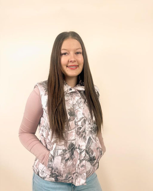 Pink Camo Puffer Vest Dear lover