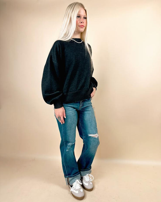 Risen Tummy Control High Rise Straight Leg Distressed