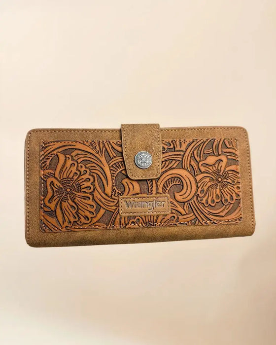 Wrangler Western Floral Tooled Wallet Montana West