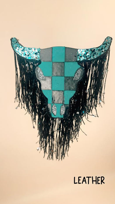 Checkered Bull Skull Freshie