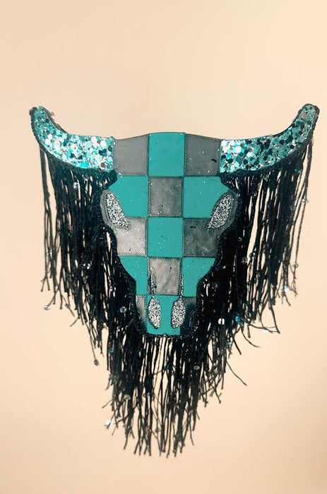 Checkered Bull Skull Freshie