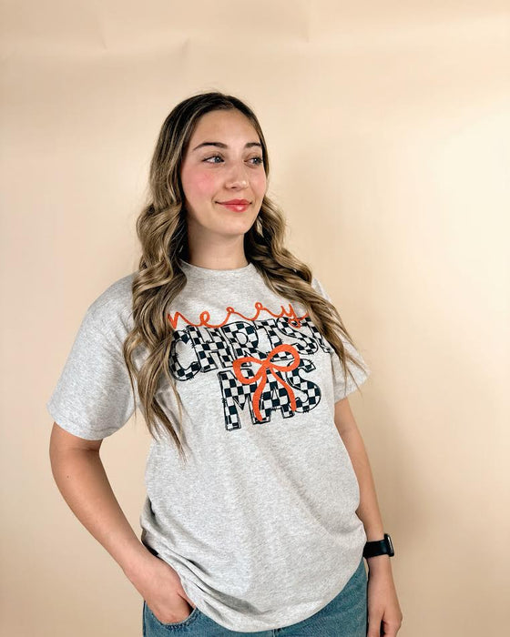 Checkered Merry Christmas Tee