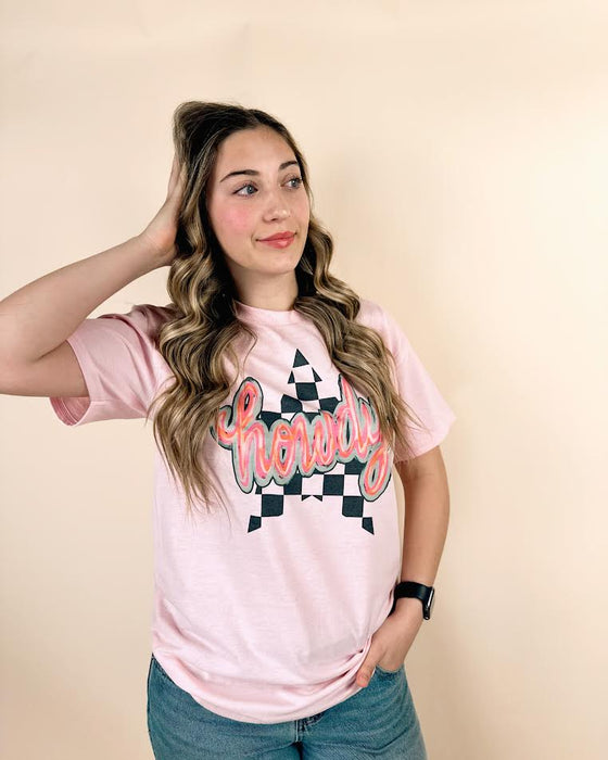 Howdy Checkered Star Tee