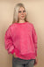 Acid Wash Fleece Oversized Long Crop Pullover Zenana