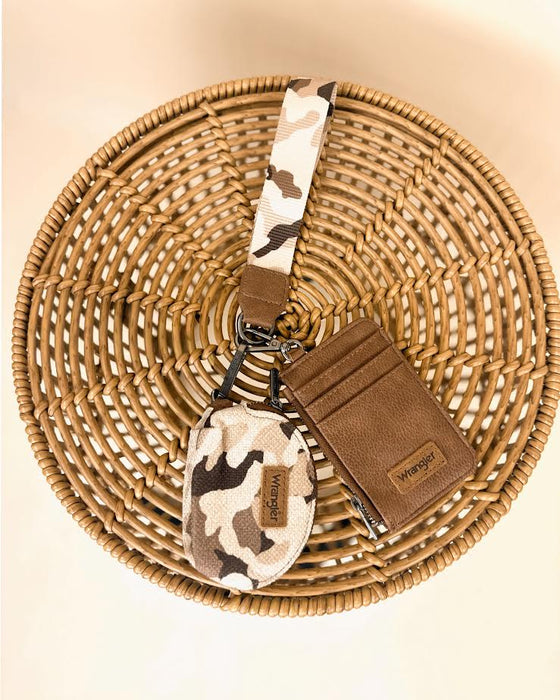 Wrangler Camo Print Dual Pouch Wristlet