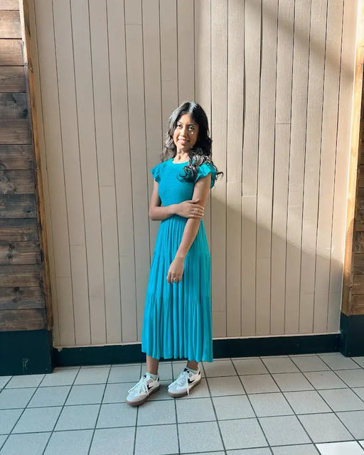 Smocked Tiered Midi Dress Mine and E&M