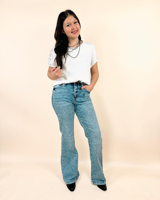 Kancan High Rise Wide Leg Flare Jeans