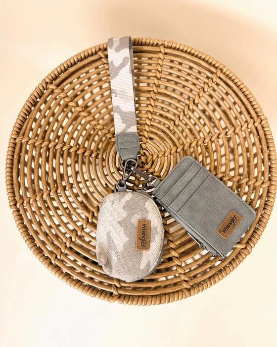 Wrangler Camo Print Dual Pouch Wristlet