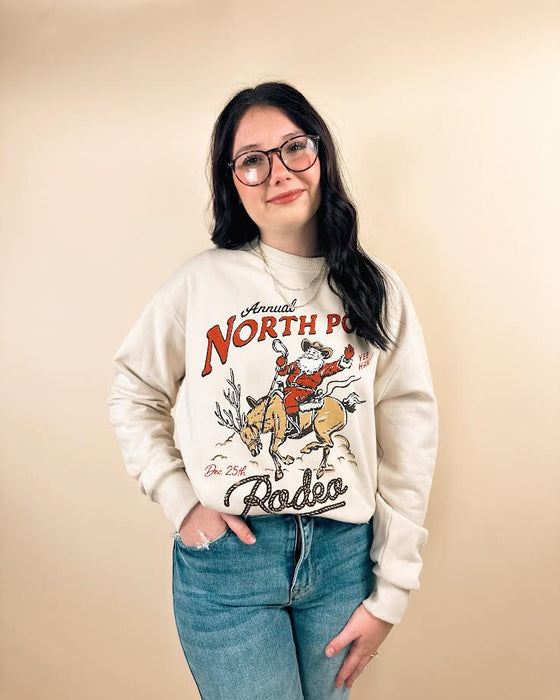 North Pole Rodeo Santa Sweatshirt